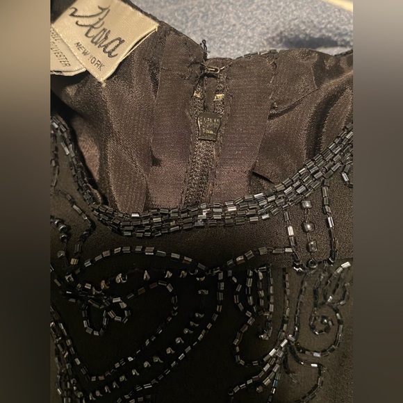 VTG JKARA New York Beaded Black Mid-Length Sleeveless Dress - Size 6 - Picture 13 of 17